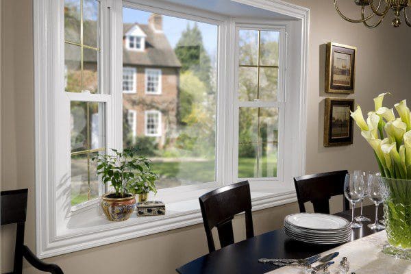 Bay windows in Central Florida dining room
