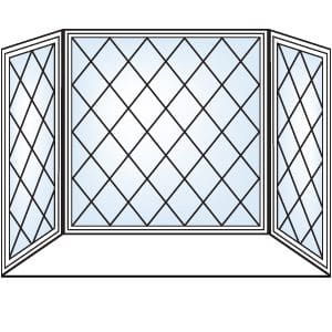 Bay Diamond grill pattern, bay windows