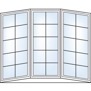 Bow Colonial grill pattern, bay windows