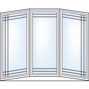 Bow Double Perimeter grill pattern, bay windows