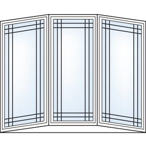 Bow Double Prairie grill pattern, bay windows