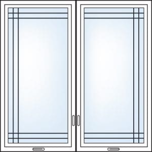 Double Perimeter grill, casement windows