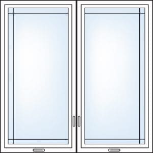 Perimeter grill pattern, casement windows