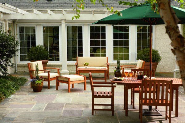 Casement windows on patio, Central Florida home