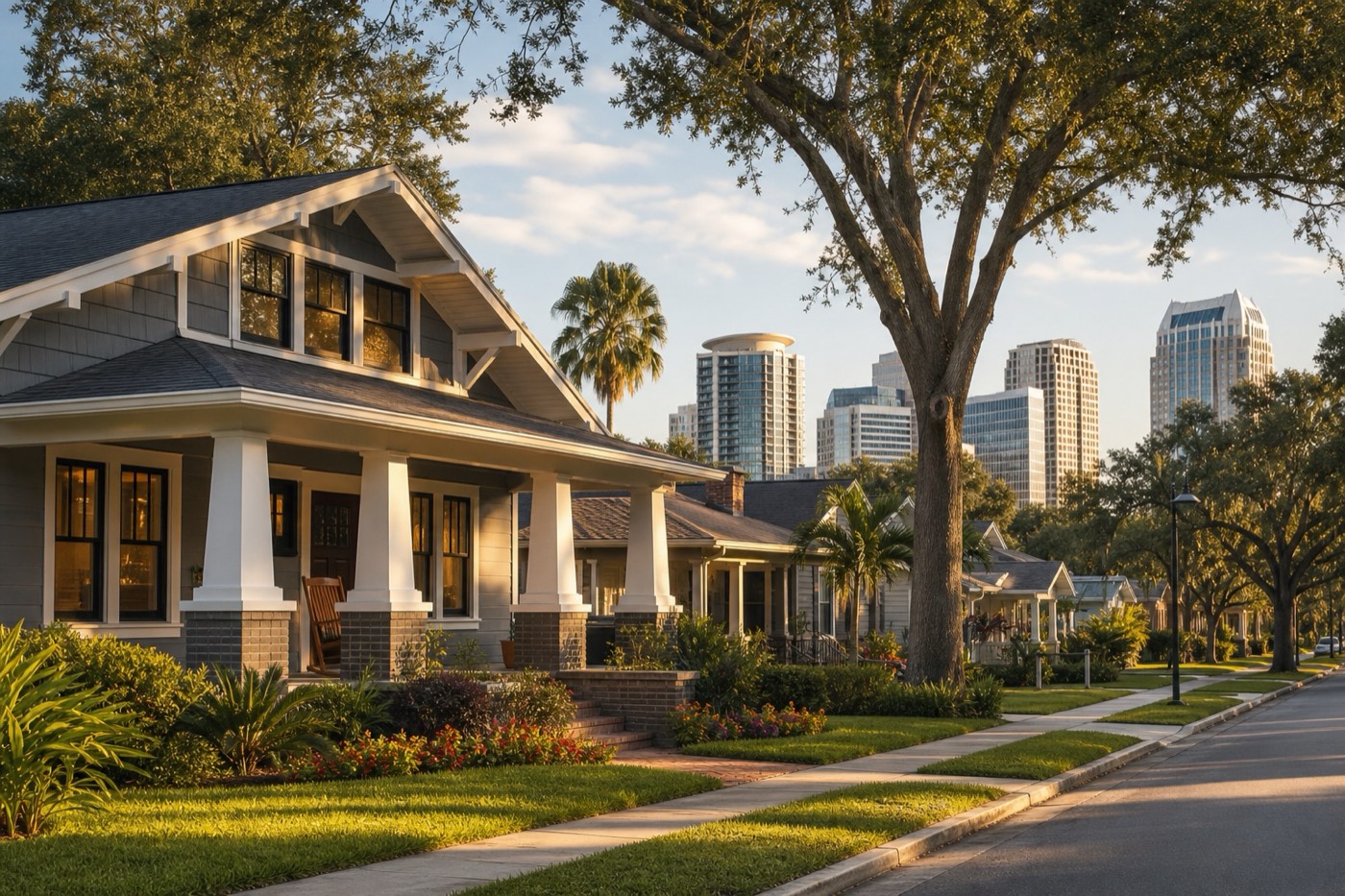 A craftsman-style bungalow in a walkable Orlando neighborhood
