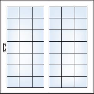 Colonial grill pattern, sliding glass doors