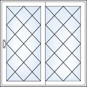 Diamond grill pattern, sliding glass doors