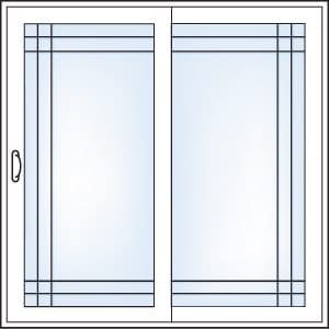Double Perimeter grill pattern, sliding glass doors