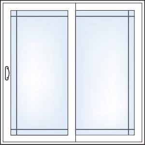 Perimeter grill pattern, sliding glass doors