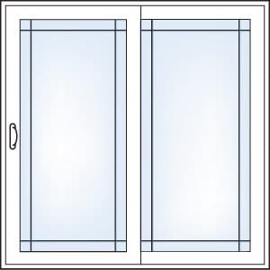 Prairie grill pattern, sliding glass doors