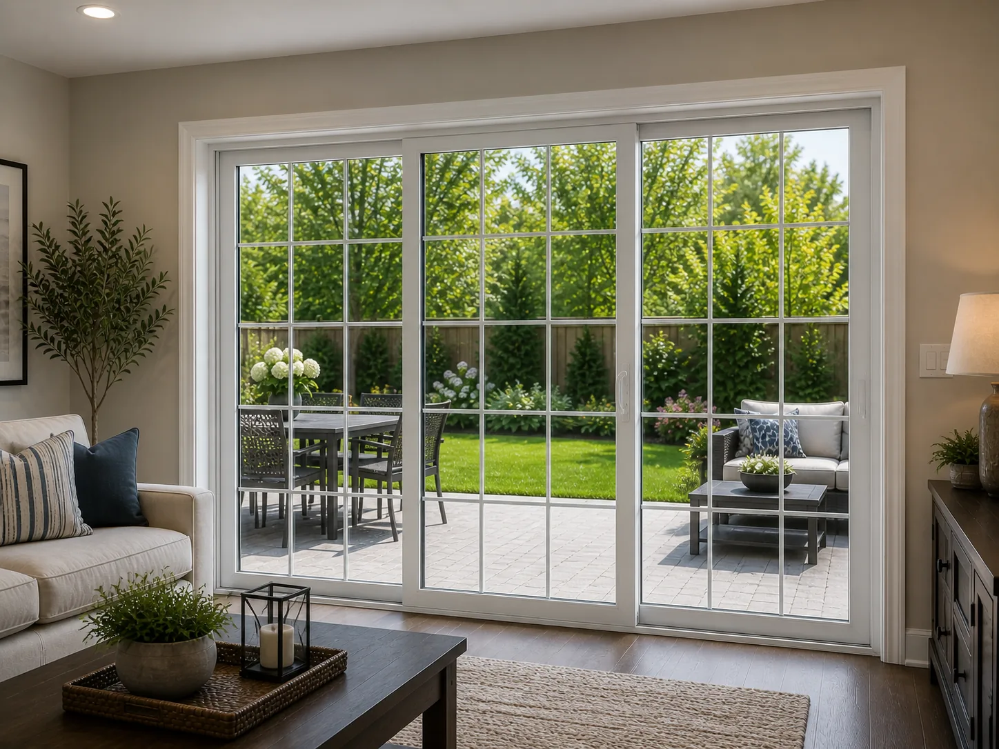 Colonial style sliding glass door interior, Central Florida