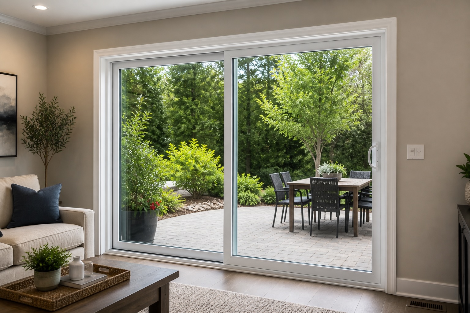 Sliding glass door inside view, Central Florida home