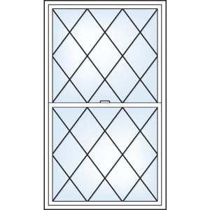 Diamond grill pattern, single hung windows