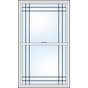 Double Perimeter grill, single hung windows