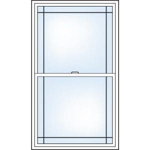 Perimeter grill pattern, single hung windows