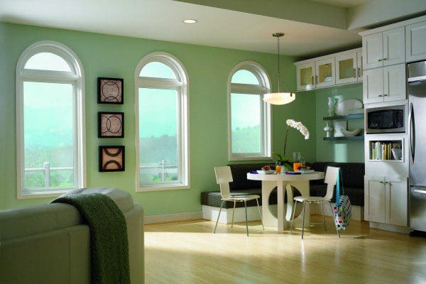 Geometric windows in Central Florida living room