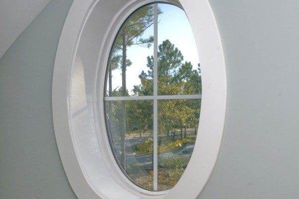 Oval geometric window, Central Florida home