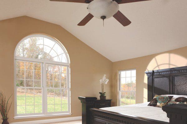 Geometric windows in Central Florida bedroom