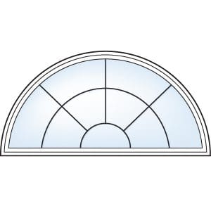 Double Sunburst grill pattern, geometric windows