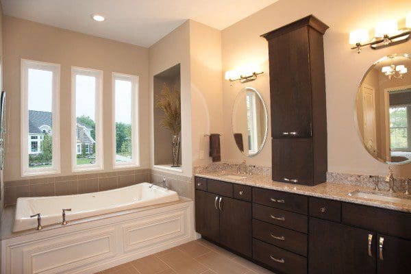 Picture windows in contemporary Central Florida bathroom
