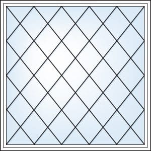 Diamond grill pattern, picture windows