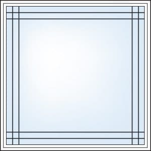 Double Prairie grill pattern, picture windows