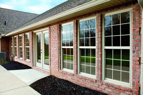 Single hung windows on brick home, Central Florida