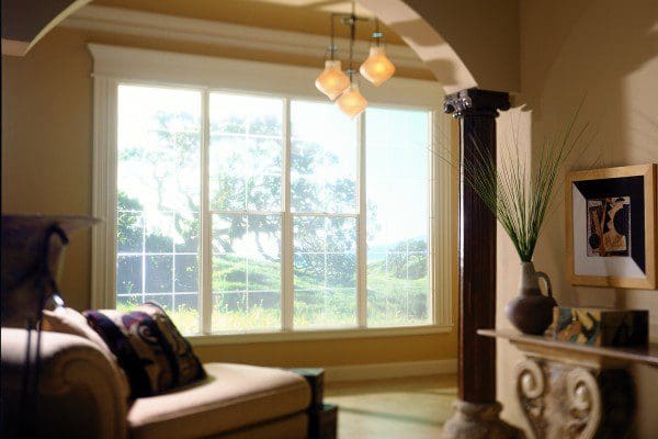 Single hung windows in Central Florida living room
