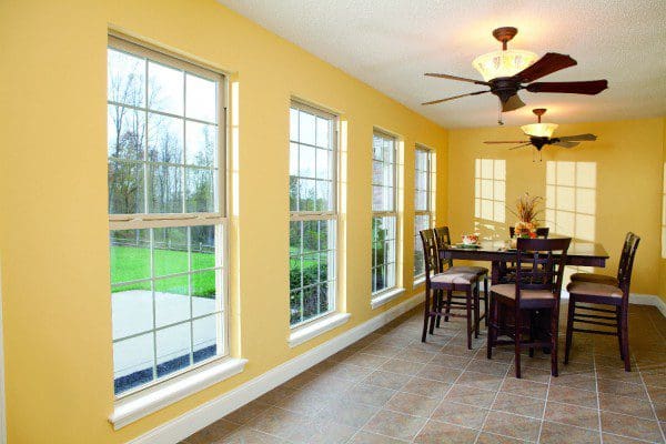 Single hung windows with warm interior, Central Florida