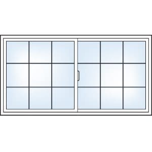 Colonial grill pattern, slider windows