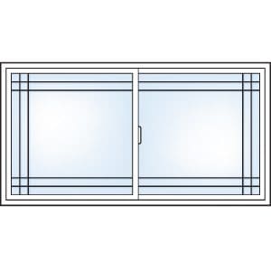 Double Perimeter grill pattern, slider windows