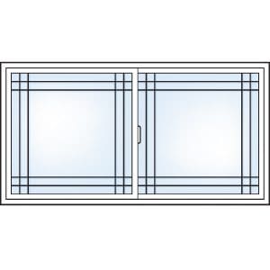 Double Prairie grill pattern, slider windows